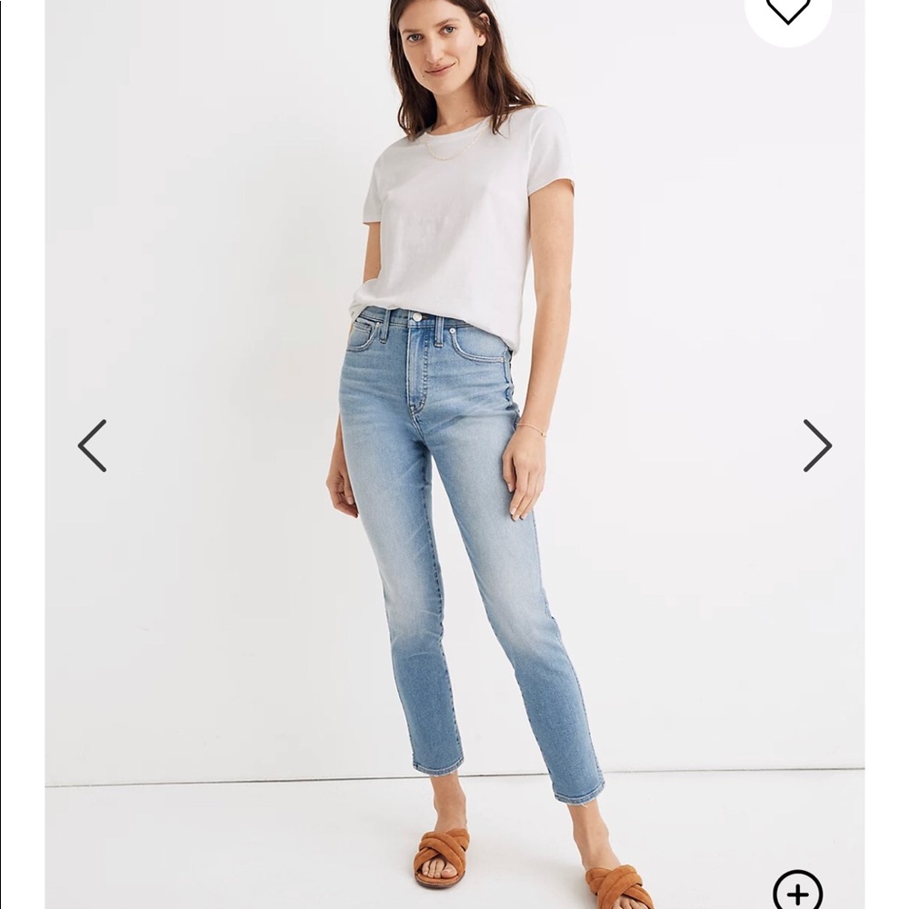 Madewell 10” high rise skinny crop borne wash Jean
